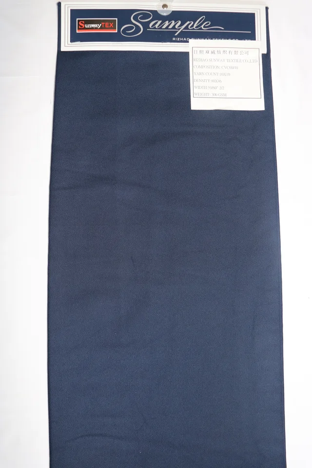 60%cotton 40%poly 300gsm 2/2 Dyed