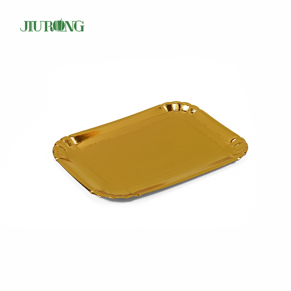 Disposable Gold Silver Square Paper Plate