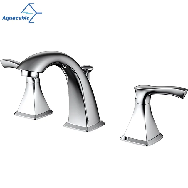 Aquacubic Health Water Saving Widespread UPC Lavatory Three holes Bathroom Basin Faucet