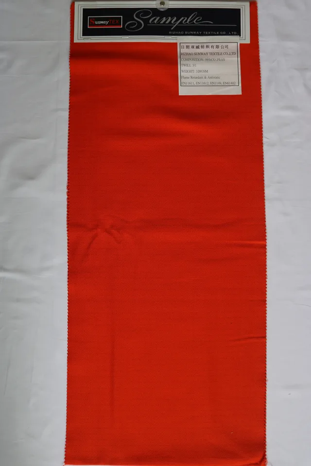 98%cotton 2%as 320gsm 3/1 Flame Retardant+antistatic