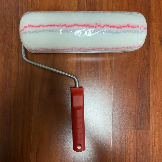 Red&grey striped paint roller