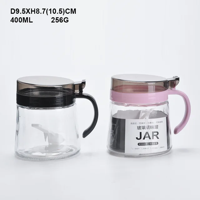 Set 2 Clear Oil & Vinegar Cruet Carafe Decanter seasoning pot glass bottle for Kitchen
