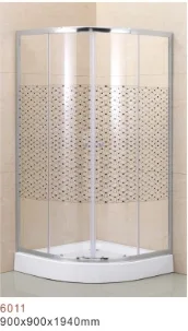 Simple shower cabin with printed glass