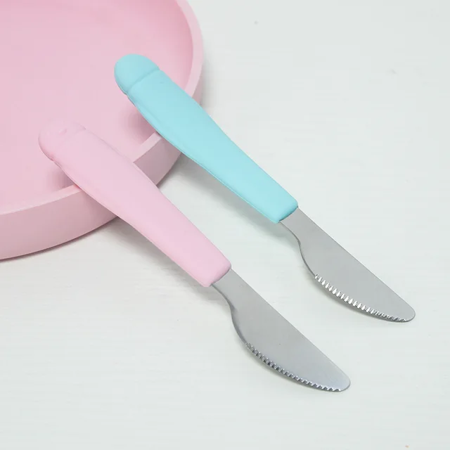 KASU EP005 Stainless Steel Silicone Dinner Knife For Baby Feeding