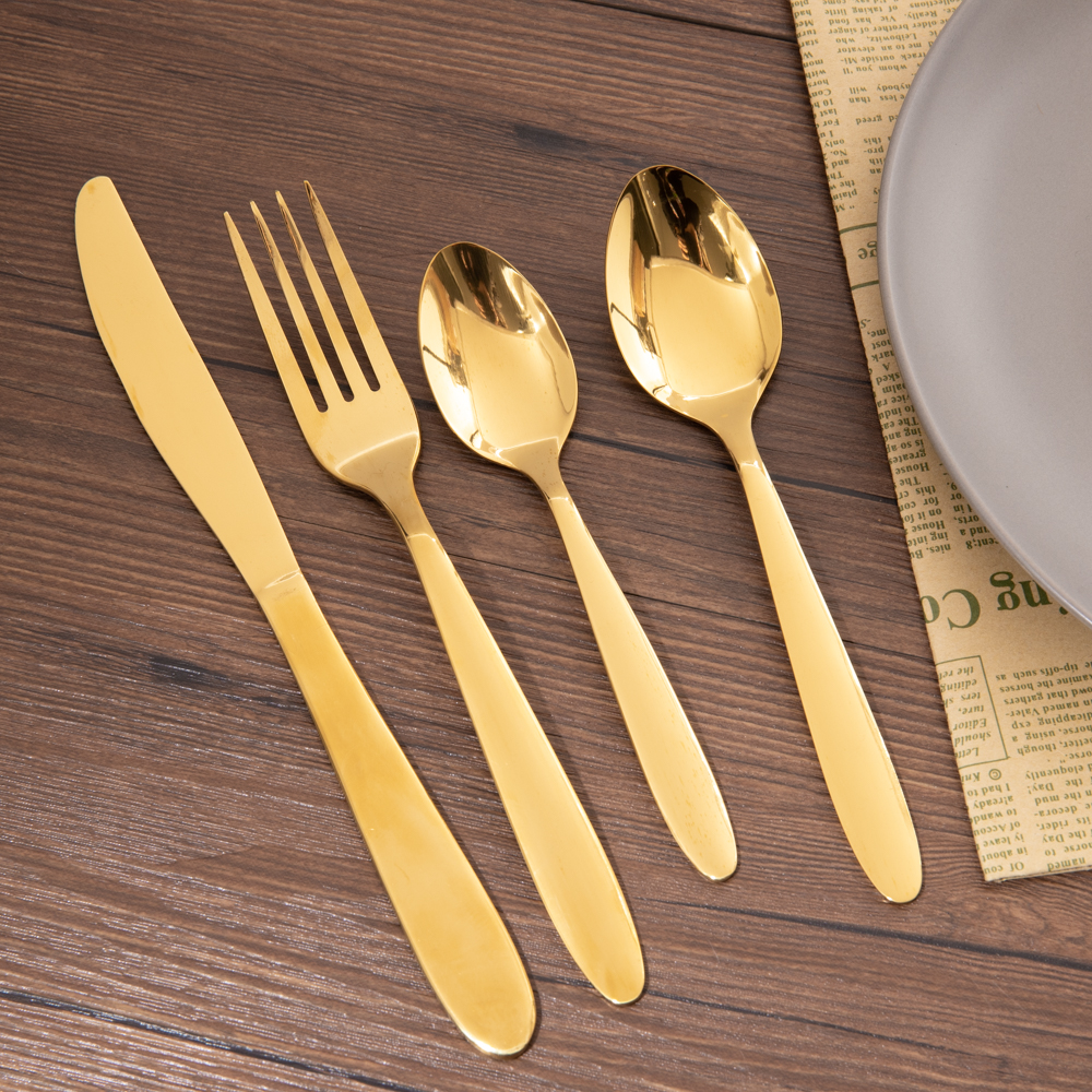 Western 18/10 stainless reusable dinnerware 4 piece cutlery set china manufacture with package of customized gift box
