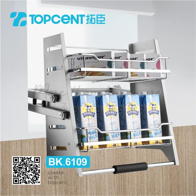 BK.6109 Topcent functional kitchen fittings soft close lift pull down kitchen basket