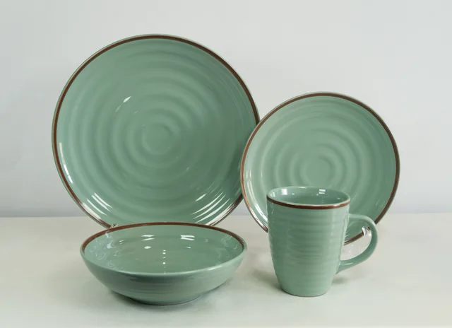 Embossed stoneware