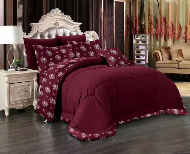 Double sides solid color 100% polyester Duvet Cover set