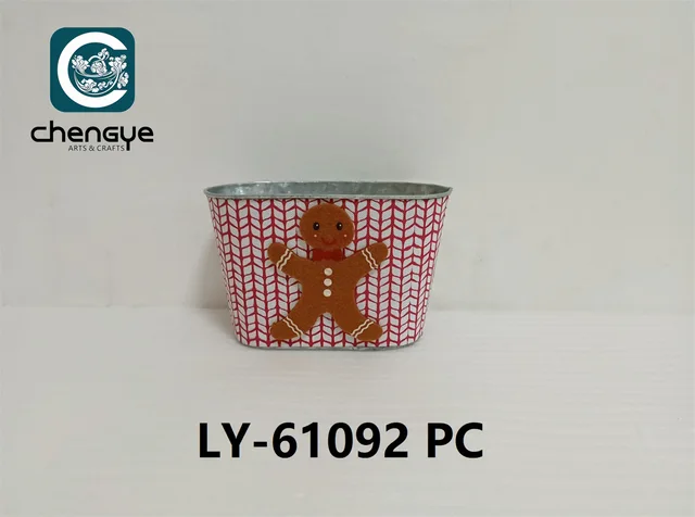 Oval shape Christmas metal bucket
