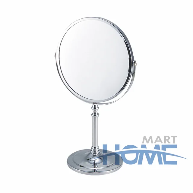 Round shape 2 sides table stand metal in chrome plated make up Cosmetic magnifying Mirror can be customized color