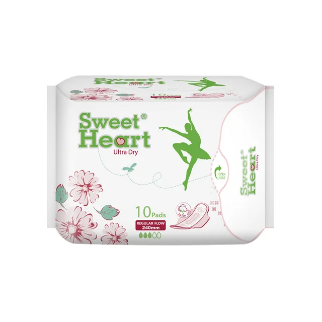 Sweet Heart Day use 240mm Sanitary Napkins with Anion Chips