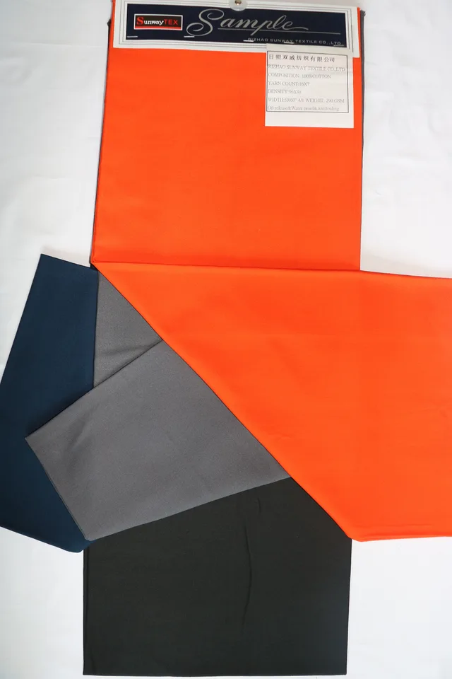 100%COTTON 290GSM SATIN Oil Release&WR&Antifouling