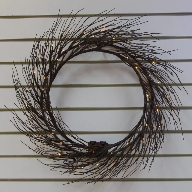 Artifical brown wreath with lights