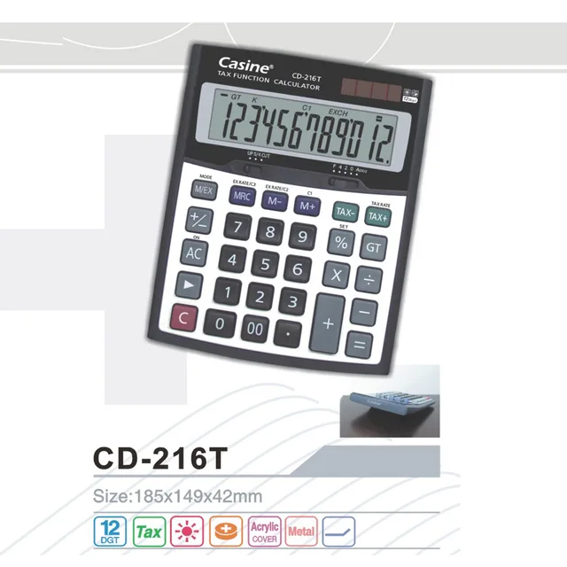 Casine-CD-216T - 12-digit desktop calculator tax calculator