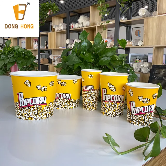 Hot sales popcorn paper cups 24oz /32oz /46oz /70oz /46oz
