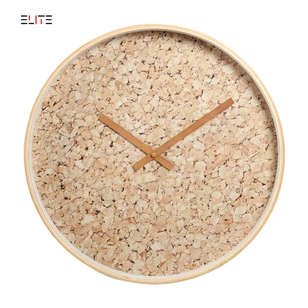 41cm plywood wall clock with cork veener dial