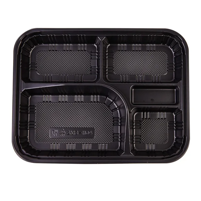 SM3-1104 custom 5-compartment Bento Lunch Box,Disposable Plastic Food Container