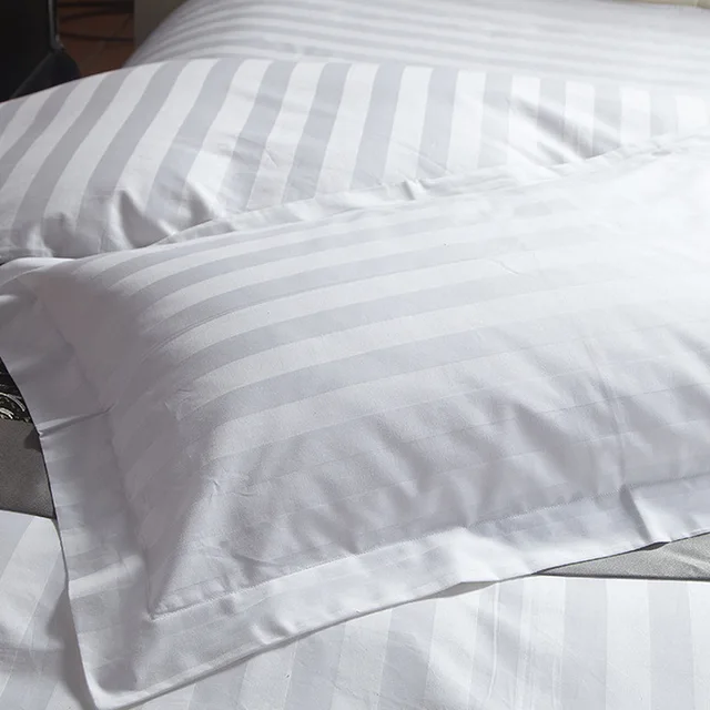 100% cotton 220T-400T satin stripe hotel bed linen fabric ，white bleached hotel bed sheet fabric/hotel bedding fabric