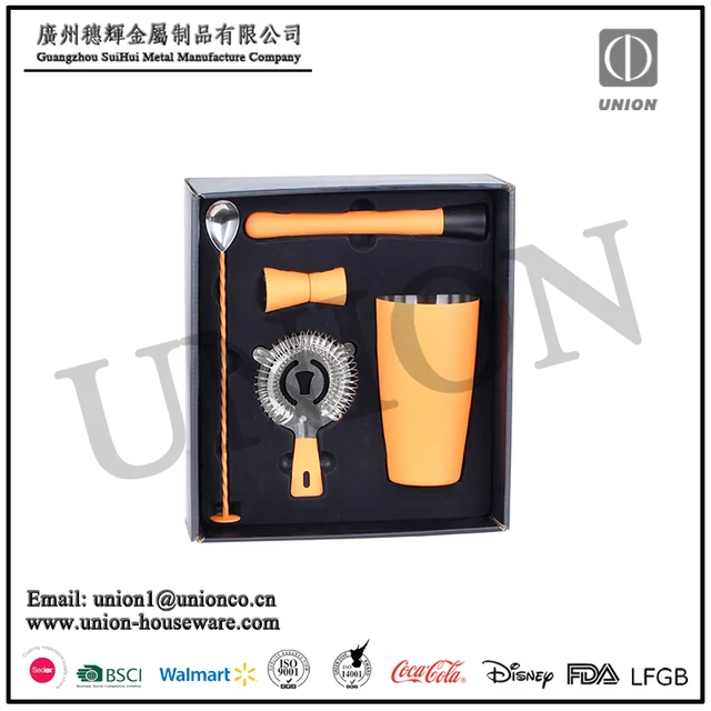 Factory direct sale cocktail tools set 500ml cocktail shaker set/Premium bar set high quality bar tools set bartender set