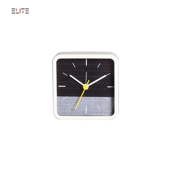 Square shape metal alarm clock with foldable stand