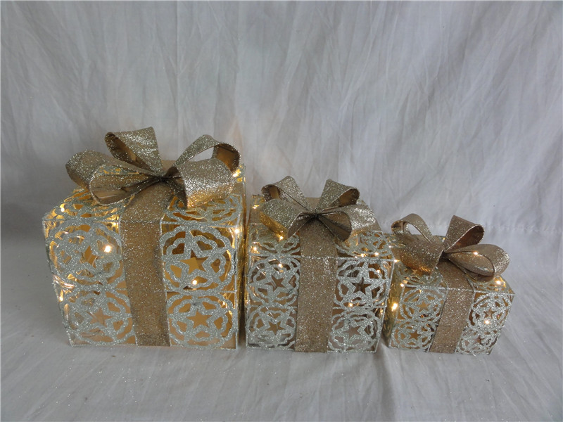Metal gift box with battery box LED light