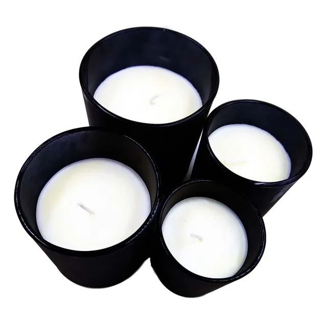 Black Frosted Glass Candle Luxury Scented Glass Candles