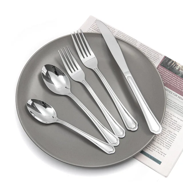 Elegant fashion flatware tableware cheap stainless steel royal cutlery set fork spoon knife