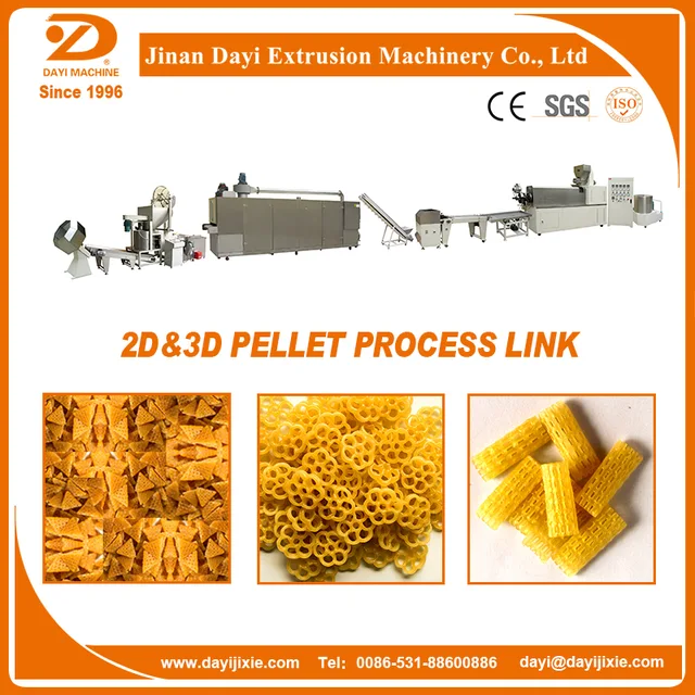 Pellet snacks process line