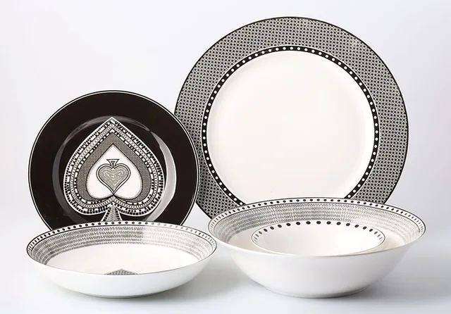 ZH-1924 black pork design 20pc dinner set