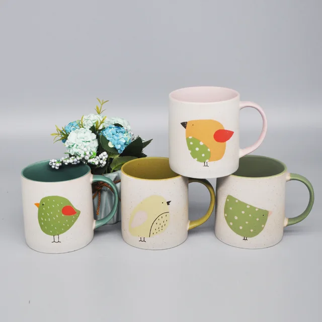 14oz animal high-end color mud reduction flame matte frosted ceramic cup