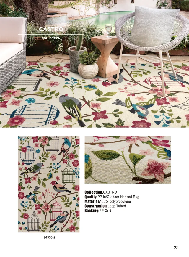 PP Indoor/Outdoor Hand Hooked rug