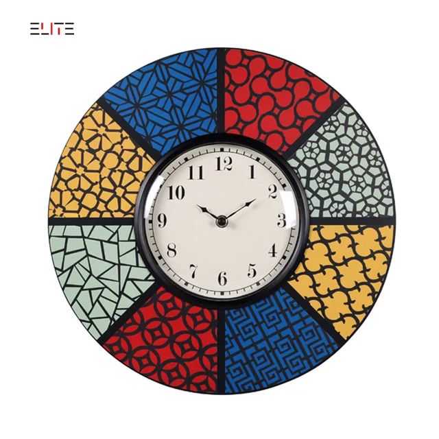 MDF with plastic housing quartz wall clock