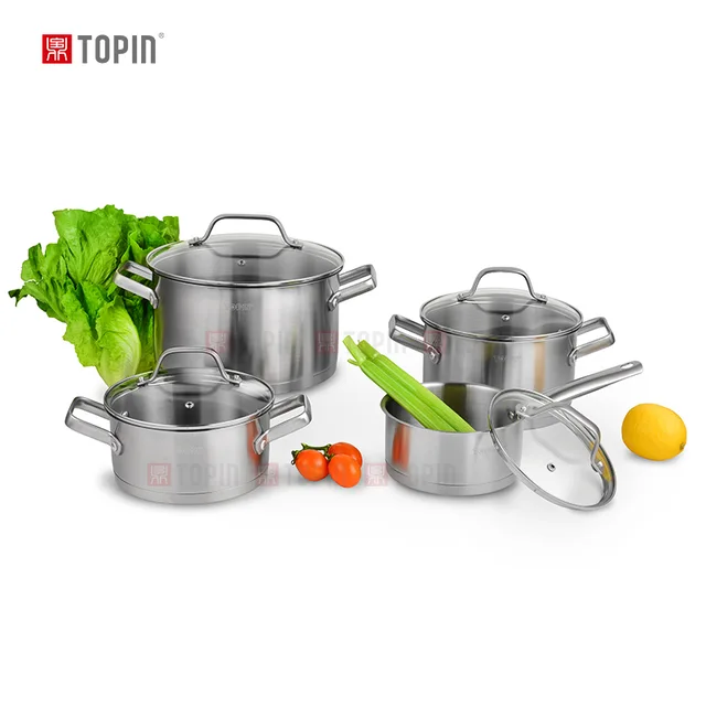 Topin stainless steel 8pcs cookware set