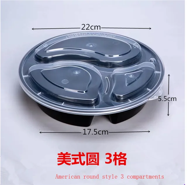 PP CONTAINER;FOOD CONTAINER;BENTO BOX;DELI CONTAINER ;DELI CUP,Round 3 compartment