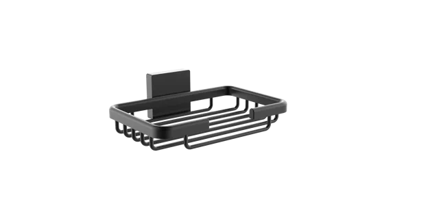 Aluminum matt black soap basket