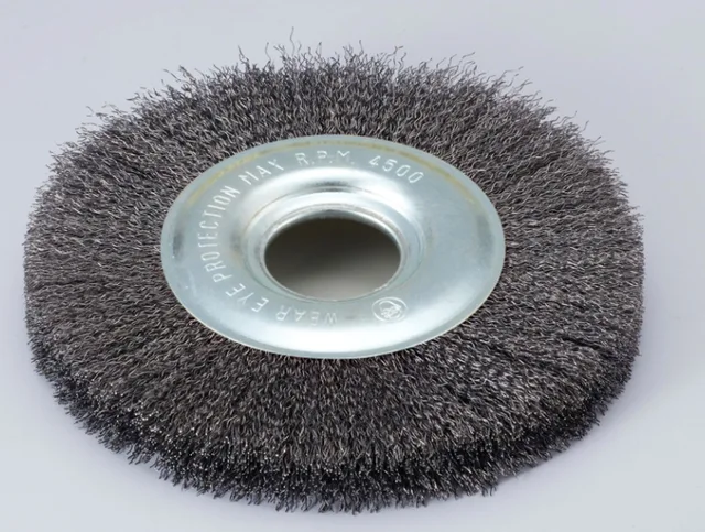 Crimped wire wheel brush for angle grinder