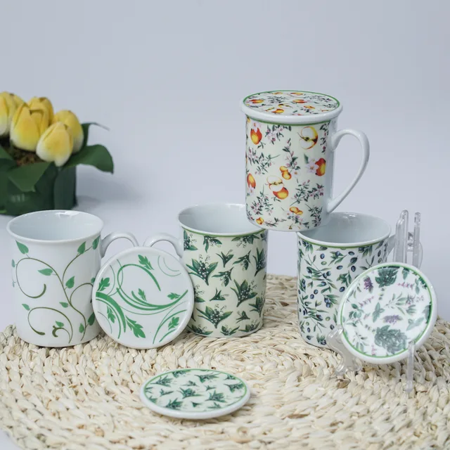 9oz ceramic teacup,teacup with infuser,ceramic teacup set