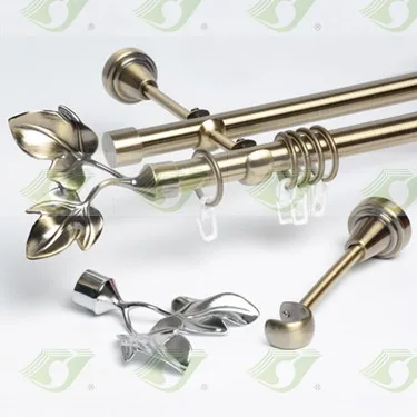16/19mm curtain rod set,Simple style single and double curtain pole wholesale for supermarket and chain shops