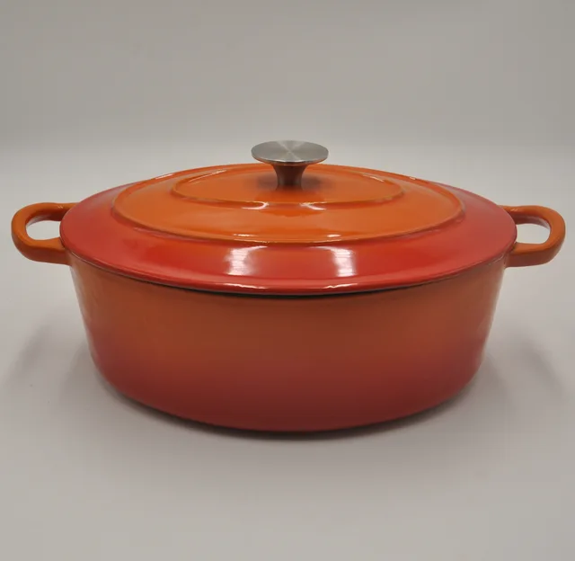 Enamel cast iron oval casserole