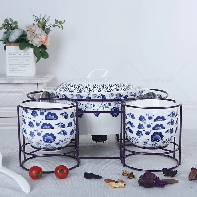 Soup Tureen Setwith Metal Stand