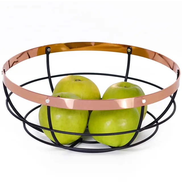Iron Wire Fruit Decorative Bowl Fruit Basket Vegetable Drain Basket