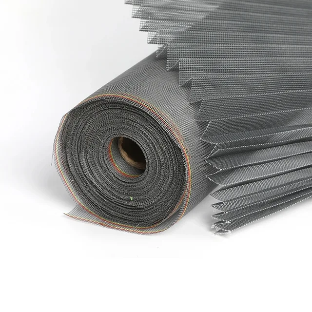 Plisse fiberglass window screen