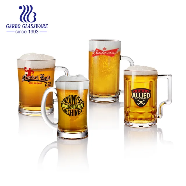 Anti-broken tempered beer glass mug heavy base customized beer stein wholesale factory cheap