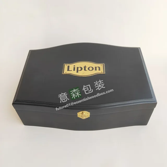 High- glass wood tea box