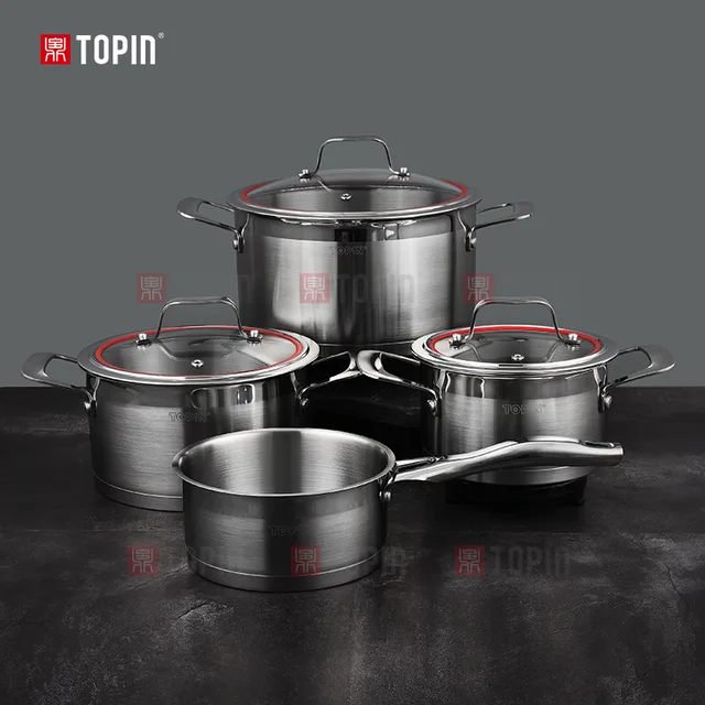 Topin stainless steel 7pcs cookware set