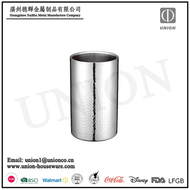 Factory Hot Sale Stainless Steel Hammered Ice Bucket Double Wall