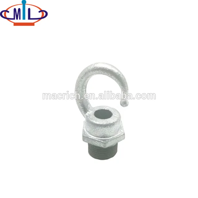 25mm gi male thread hex malleable cast iron hook for conduit