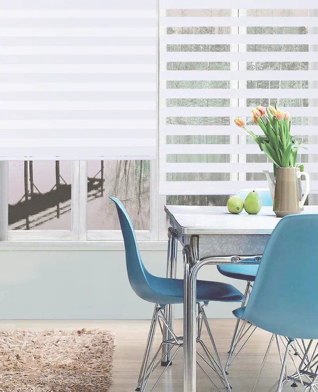 Cordless zebra roller blind