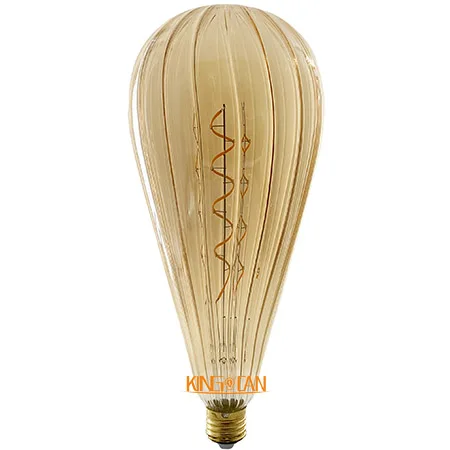 125 Water Drop Golden LED Filament Bulb