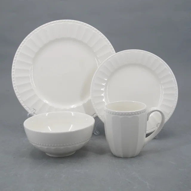Embossed dinner set